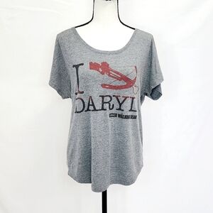 AMC The Walking Dead I Heart Darryl Crossbow Round Neck Short Sleeve Shirt